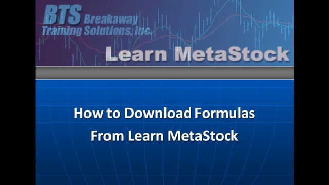 How to download formulas & templates from Learn MetaStock