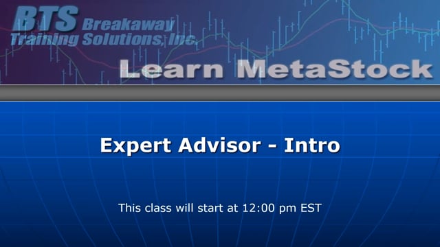 Expert Advisor Introduction – Live Class Recording